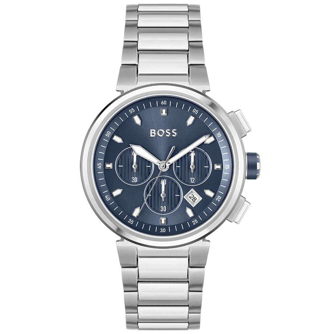 BOSS, ONE SILVER BLUE WATCH