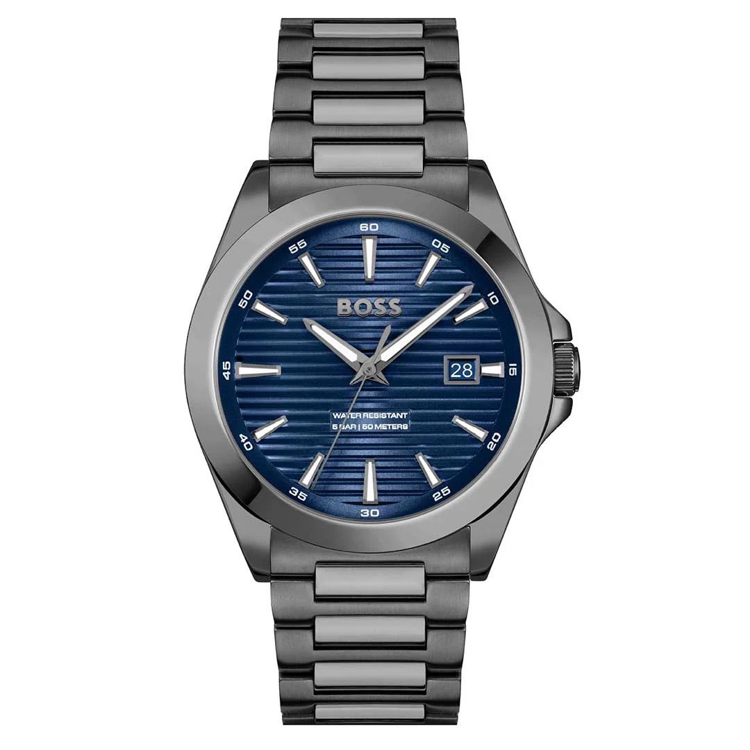 BOSS, STRIKE GUNMETAL WATCH