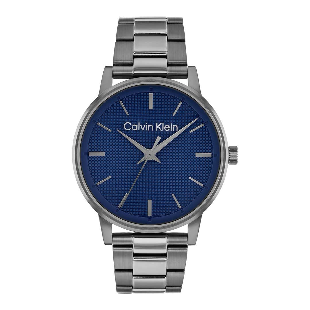 CALVIN KLEIN, LINKED GUN METAL MEN'S WATCH