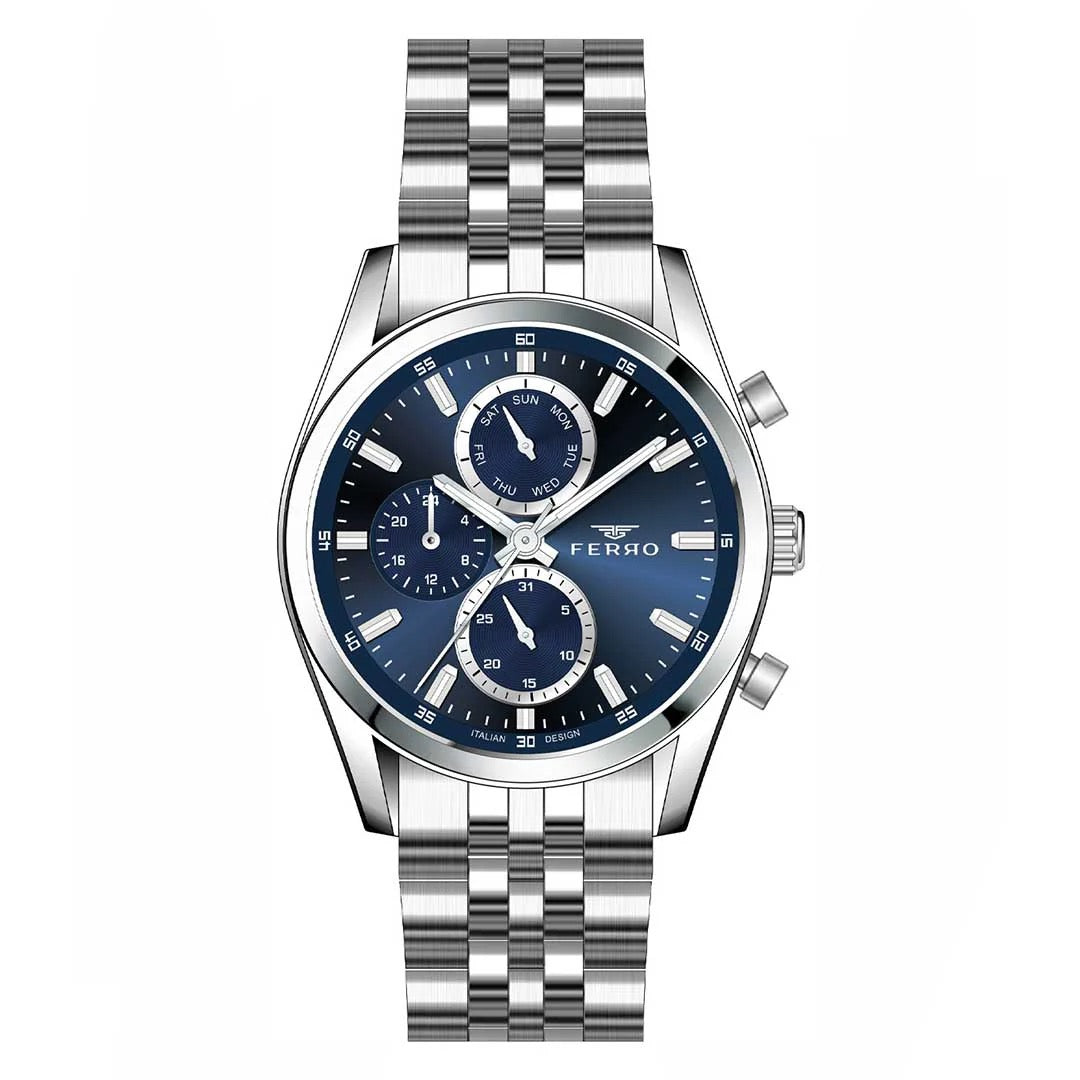 FERRO, FM11747A-A3 SILVER BLUE MEN'S WATCH