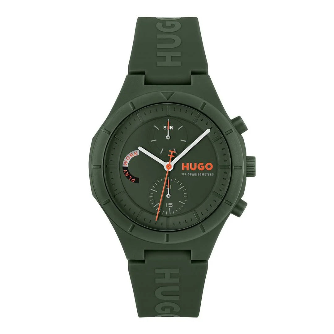 HUGO, LIT MULTI GREEN MEN'S WATCH