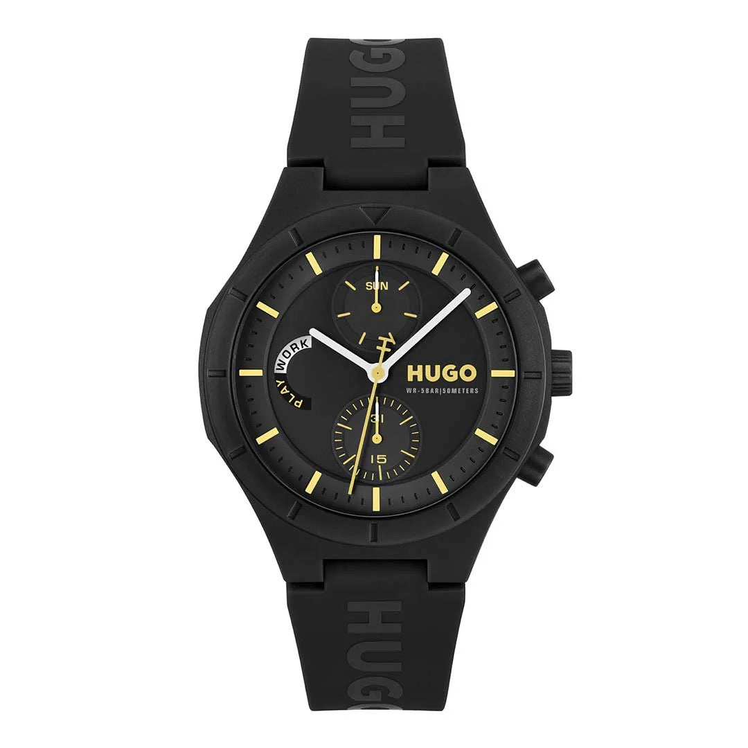 HUGO, LIT MULTI BLACK MEN'S WATCH